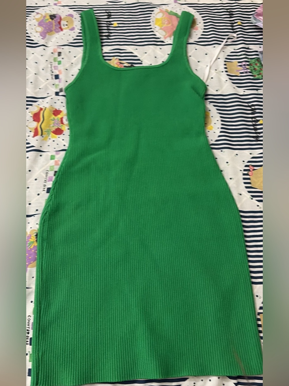 Aritzia Babaton green sculpt knit sleeveless dress